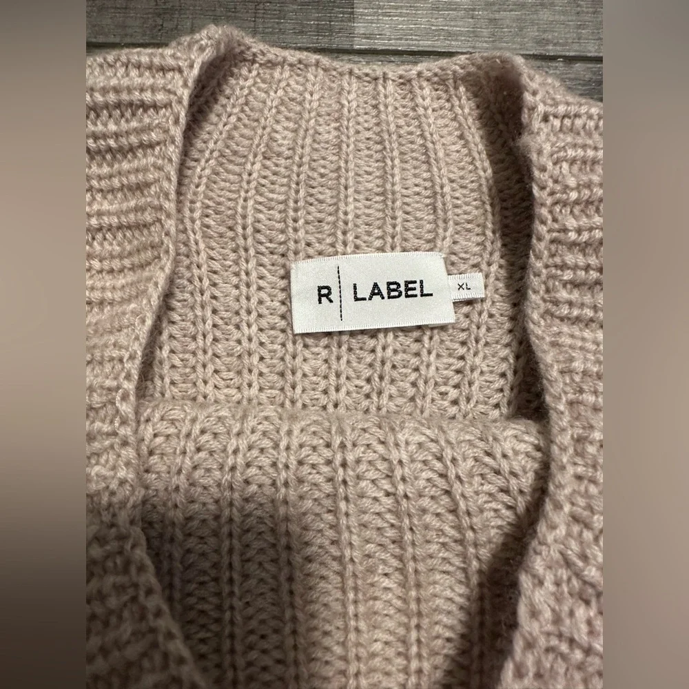 The Reset R Label Beige Mock Neck Pullover Knit Sweater XL Wool Cashmere Women’s